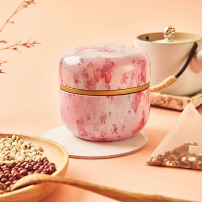 Arbatos indeliai Japoniško stiliaus žolelių arbatos skardinės Saldainių užkandžiai Mažos apvalios skardinės Mini nešiojamos skardinės pakavimo dėžutė