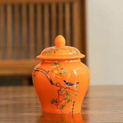 Retro keramikinis arbatos puodas su dangteliu Užsandarintas mini nešiojamas arbatinukas arbatos dėžutė arbatos indelis Svetainė Kavos staliukas Dekoratyviniai papuošalai