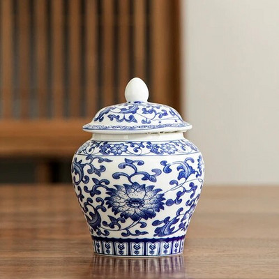 Retro keramikinis arbatos puodas su dangteliu Užsandarintas mini nešiojamas arbatinukas arbatos dėžutė arbatos indelis Svetainė Kavos staliukas Dekoratyviniai papuošalai