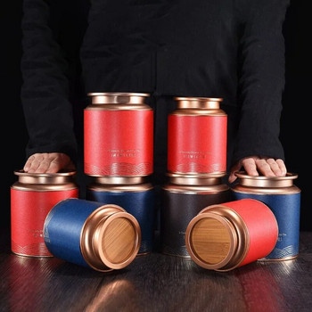Метални запечатани чай Тенекиени буркани за съхранение Универсална китайска кутия за чай Кафе Захар Организатор Подаръчна кутия