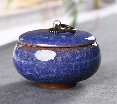 Kinų retro ledo krekingo arbatos formelės Keraminės skardos maži miltelių laikymo bakeliai Antikvariniai spalvingi arbatos indeliai arbatos indų rinkinio priedai