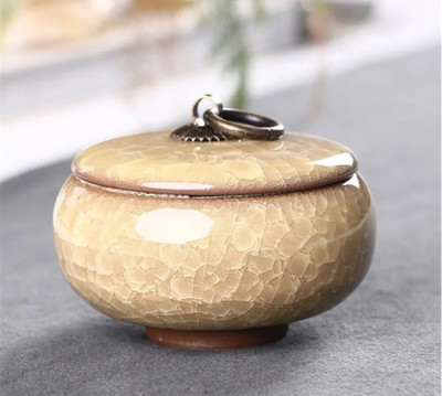 Kinų retro ledo krekingo arbatos formelės Keraminės skardos maži miltelių laikymo bakeliai Antikvariniai spalvingi arbatos indeliai arbatos indų rinkinio priedai