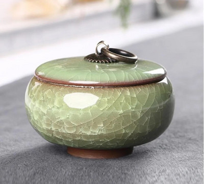 Kinų retro ledo krekingo arbatos formelės Keraminės skardos maži miltelių laikymo bakeliai Antikvariniai spalvingi arbatos indeliai arbatos indų rinkinio priedai