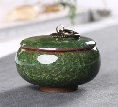 Kinų retro ledo krekingo arbatos formelės Keraminės skardos maži miltelių laikymo bakeliai Antikvariniai spalvingi arbatos indeliai arbatos indų rinkinio priedai