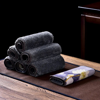 Китайски рисувана кърпа за почистване на кърпа за чай Подложка за чай Удебелен абсорбиращ парцал Мека памучна кухненска кърпа Аксесоари за чай Kung Fu