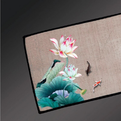 Kinietiškas dažytas arbatos rankšluosčių valymo audinys arbatos kilimėlis, sutirštintas, sugeriantis skudurėlis, minkštas medvilninis virtuvės rankšluostis Kung Fu arbatos priedai