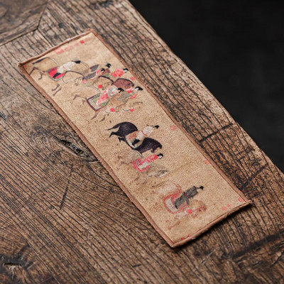 Retro dažytas arbatos rankšluostis Zen Kung Fu arbatos audinys, sugeriantis medvilninis arbatos audinys Medvilninis lininis audinys, virtuvės arbatos rinkinio priedai