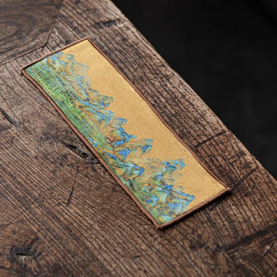 Retro dažytas arbatos rankšluostis Zen Kung Fu arbatos audinys, sugeriantis medvilninis arbatos audinys Medvilninis lininis audinys, virtuvės arbatos rinkinio priedai