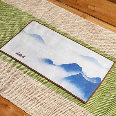 1vnt kiniškas dažytas storas arbatos rankšluostis Super sugeriantis aukščiausios klasės arbatos rinkinio priedai Stalo kilimėliai Buitinė profesionali skudurinės arbatos servetėlė