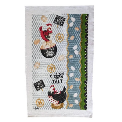 1tk 38x63cm värviline trükitud puuvillane köögirätikuga pesulapp vett imav puhastusvahend pühadekink