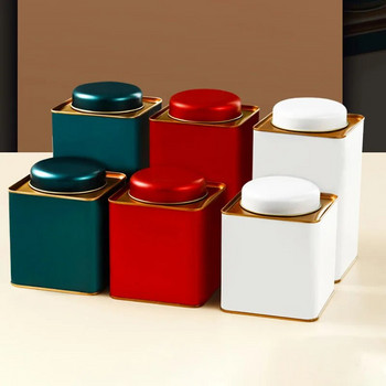 General Tinplate Tea Caddy Κουτί συσκευασίας Σφραγισμένα τετράγωνα κουτάκια μαύρο τσάι Λευκό τσάι Άδεια κουτιά