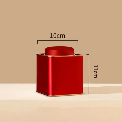 Üldine Tinplate Tea Caddy pakendikarp, suletud ruudukujulised purgid must tee valge tee tühjad purgid