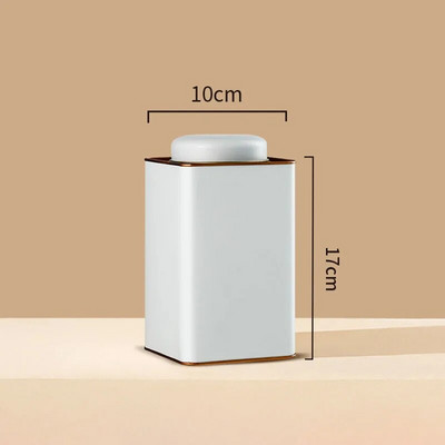 Üldine Tinplate Tea Caddy pakendikarp, suletud ruudukujulised purgid must tee valge tee tühjad purgid