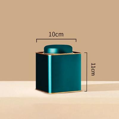 Üldine Tinplate Tea Caddy pakendikarp, suletud ruudukujulised purgid must tee valge tee tühjad purgid
