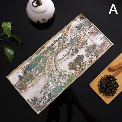 30 * 16 cm kiniškas dažytas storas arbatos rankšluostis Super sugeriantis aukščiausios klasės arbatos priedai Stalo kilimėliai Buitinė profesionali Ragtea servetėlė