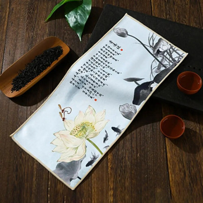 Kinų tapyba Senovinio stiliaus arbatos ceremonijos rankšluostis Guochao Zen arbatos kilimėlis sutirštintas vandenį sugeriantis dažytas arbatos audinio rankšluostis