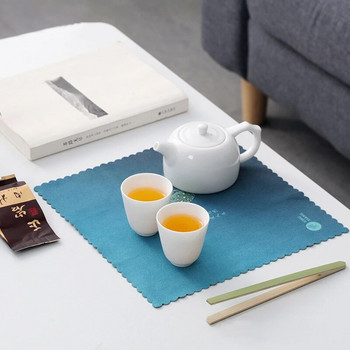 Кърпа за чай в китайски стил Абсорбиращ парцал Кърпа за чай Плат Инструмент за почистване на дома Домашна удебелена кърпа за почистване на маса Памук