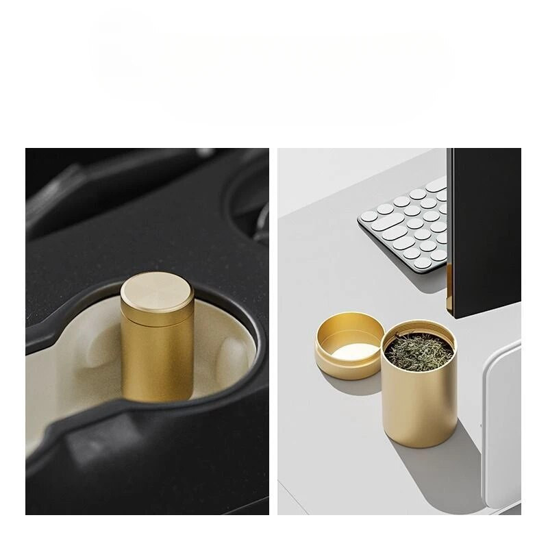 Mini cutie metalică cutie de ceai din oțel inoxidabil Container portabil de călătorie mic Borcan cu zahăr pentru cafea Organizator