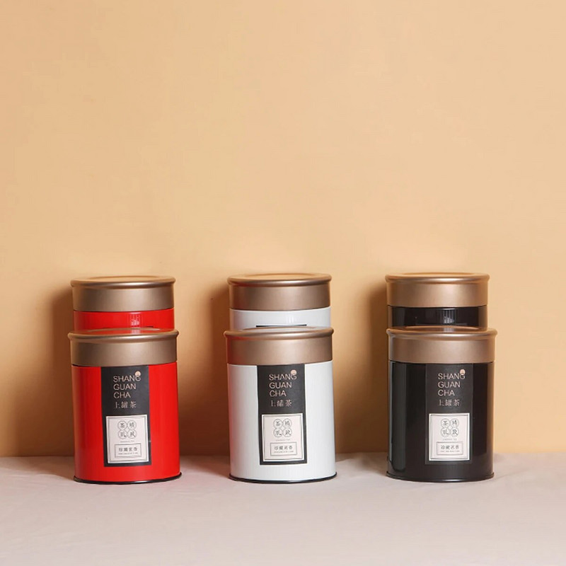 Metallist tee konservikarbid must tee roheline tee metallist suletud tee pakkekarp kohvi lõhnakindel konteiner