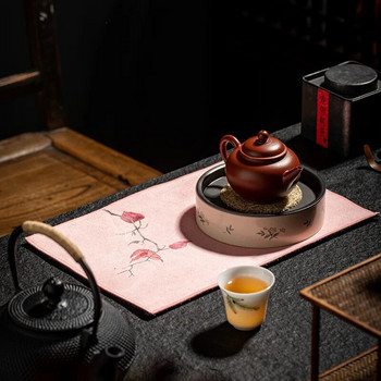 Дебела китайска велурена кърпа за чай Рисувана кърпа Супер абсорбираща мека домакинска кухненска удебелена кърпа за почистване на маса Избършете прах