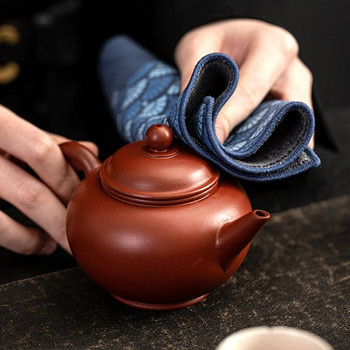 Памучна кърпа за чай Силно абсорбираща кунг-фу комплект за чай Аксесоари Удебелена кърпа за почистване на маса Велурена кърпа за чай Домакинска кърпа за ръце