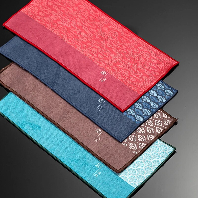 Medvilninis arbatos rankšluostis Stipriai sugeriantis Kung Fu arbatos rinkinio priedai Sutirštintas stalo valymo audinys Zomšinis arbatos audinys Buitinis rankšluostis