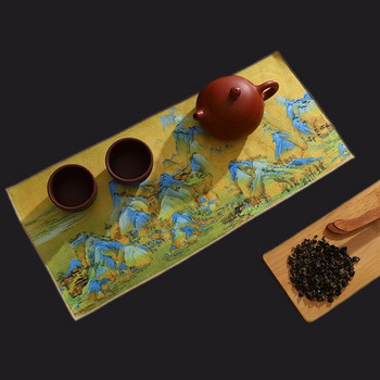 Китайски рисувана дебела чаена кърпа Супер абсорбираща чаена сервиз от висок клас Аксесоари Подложки за маса Професионална салфетка RagTea