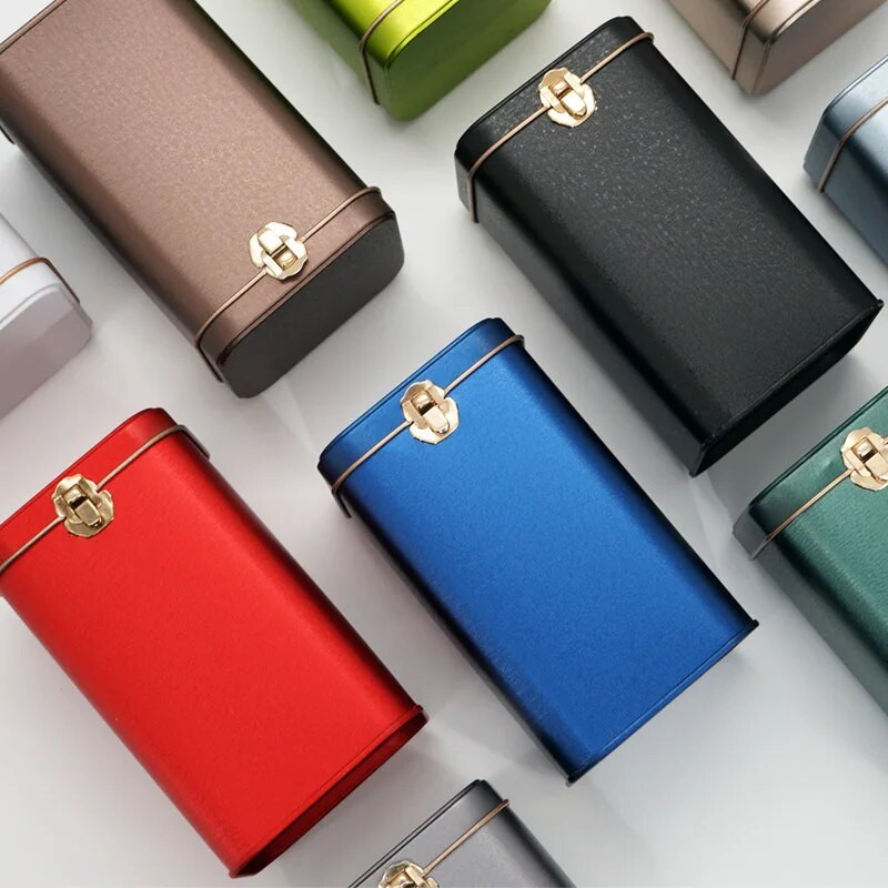 Mažos kvadratinės metalinės arbatos skardos universalios pakuotės dovanų geležinės dėžutės laikymo talpykla