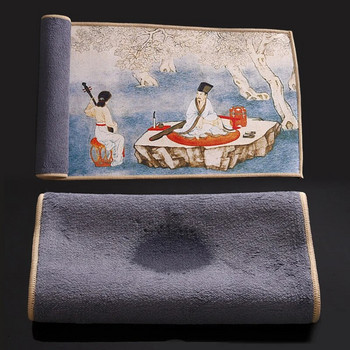 Рисувана кърпа за чай от висок клас Аксесоари за чаена церемония Водопоглъщаща кърпа за чай Удебелен велур Кадифе Салфетки за почистване Парцал