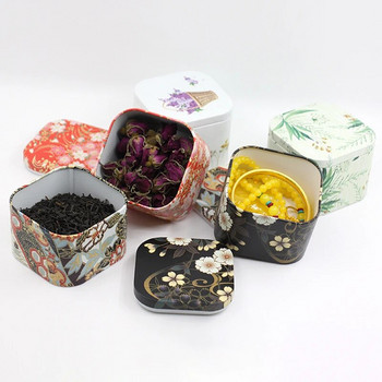Креативна кутия за съхранение на бонбони от тенекия, квадратна персонализирана кутия за сортиране на малки предмети, подходяща за кафе, бонбони, чай и др.