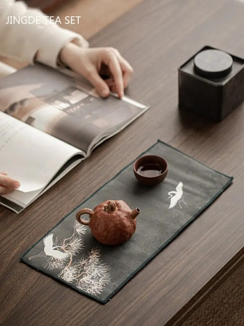 Удебелена китайска рисувана кърпа за чай Супер абсорбиращи подложки за маса Кухненска кърпа за почистване Висококачествен сервиз за чай Инструменти Аксесоари