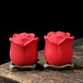 Keramička tegla za čaj Rose Tea Caddy Spremnik za pohranu Zatvoreni kanister za čaj otporan na vlagu Simulacija staklenke za pohranu cvijeća i poklopci Posude za slatkiše