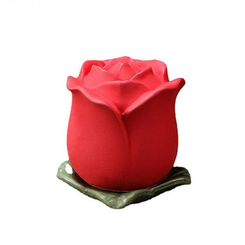 Κεραμικό βάζο τσαγιού Rose Tea Caddy Δεξαμενή αποθήκευσης Αδιάβροχο σφραγισμένο δοχείο τσαγιού Προσομοίωση λουλουδιών Βάζο αποθήκευσης λουλουδιών και καπάκια γλάστρες καραμελών