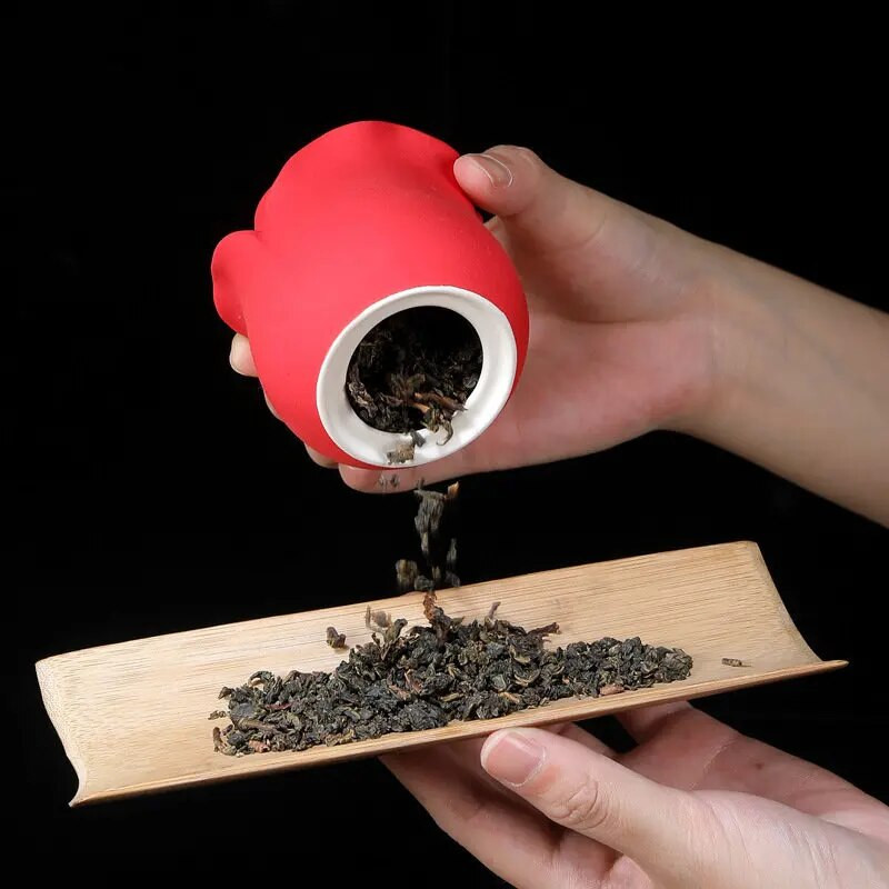 Keramička tegla za čaj Rose Tea Caddy Spremnik za pohranu Zatvoreni kanister za čaj otporan na vlagu Simulacija staklenke za pohranu cvijeća i poklopci Posude za slatkiše