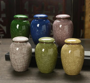 Väike kokkuvõtlik keraamiline jääpragude teekarp Mini hoiukonteinerid Teepurk, suletud teekomm Teetarvikud