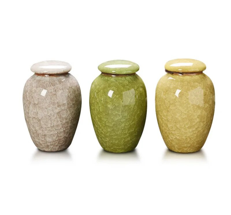 Väike kokkuvõtlik keraamiline jääpragude teekarp Mini hoiukonteinerid Teepurk, suletud teekomm Teetarvikud