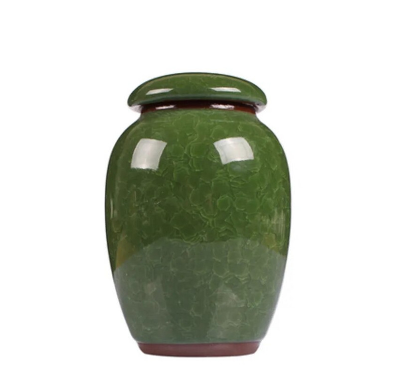 Väike kokkuvõtlik keraamiline jääpragude teekarp Mini hoiukonteinerid Teepurk, suletud teekomm Teetarvikud