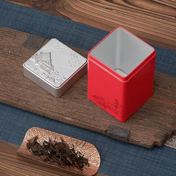 Преносима малка кутия за опаковки за чай Мини празна тенекия за чай Винтидж контейнери от ламарина Чай Уплътнителен буркан Влагоустойчив G6KA