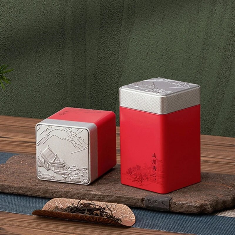Prijenosna mala kutija za pakiranje čaja Mini prazna limenka od čaja Vintage spremnici od bijelog lima Teglica za brtvljenje čaja otporna na vlagu G6KA