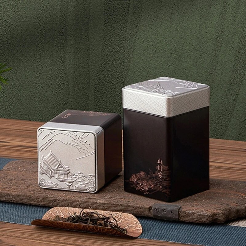 Prijenosna mala kutija za pakiranje čaja Mini prazna limenka od čaja Vintage spremnici od bijelog lima Teglica za brtvljenje čaja otporna na vlagu G6KA