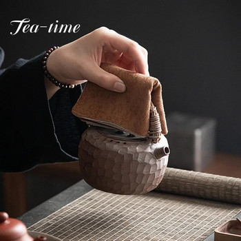 Водопоглъщаща кърпа за чай, кърпа за чай, удебелена кърпа за масичка за кафе Zen кърпа за чай, памучна ленена подложка, парцал Аксесоари за маса за чай