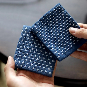 Ръчно изработени памучни ленени кърпи за съдове в японски стил Салфетки за маса Чаена церемония Оцветяване на растения Сервиране Аксесоари за чаени кърпи
