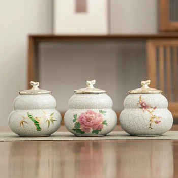 Ruyao кратуна Малка тенджера за чай Керамична запечатана тенджера Орнаменти за съдове за чай Саксия за съхранение на чай Саксия за чай Декорация на холна маса