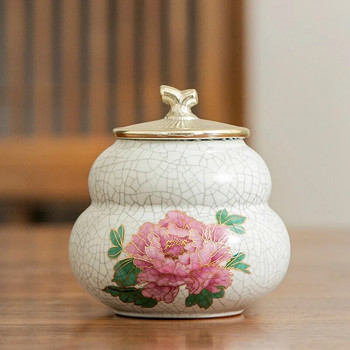 Ruyao кратуна Малка тенджера за чай Керамична запечатана тенджера Орнаменти за съдове за чай Саксия за съхранение на чай Саксия за чай Декорация на холна маса