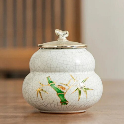 Ruyao tikva Mala posuda za čaj Keramička zatvorena posuda Ukrasi za posuđe za čaj Posuda za pohranu čaja Posuda za čaj Dekoracija stolića za kavu u dnevnoj sobi