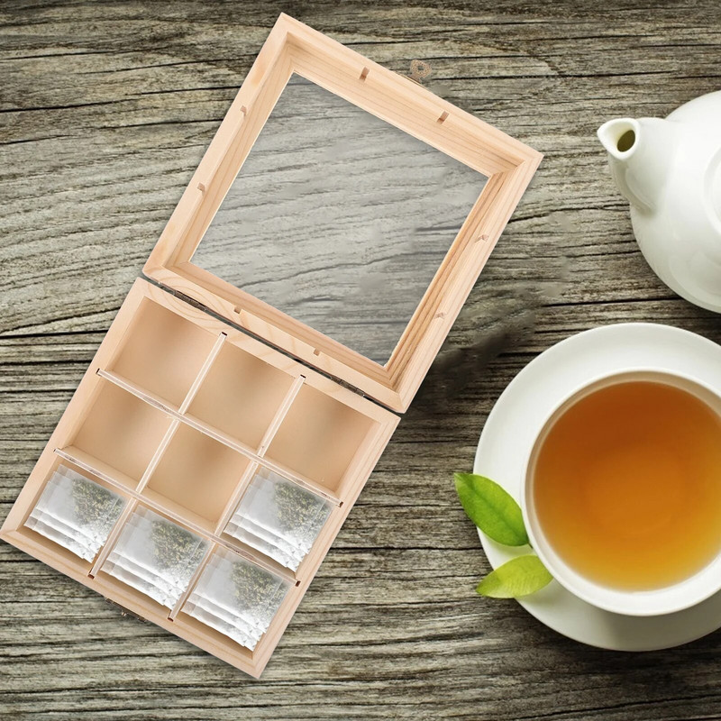 Kodumajapidamises kasutatava teekoti hoidja suhkrupaki korraldaja restorani kohvikonteinerite karp puidust