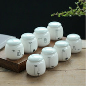 Individualus keramikinis arbatos skardinis, nešiojamasis mini arbatos indelis Kavos drėgmei atsparus stiklainis virtuvės prieskonių saugykla Arbatos rinkinio priedai namuose