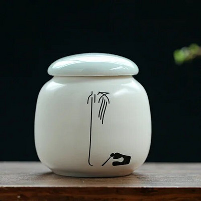 Individualus keramikinis arbatos skardinis, nešiojamasis mini arbatos indelis Kavos drėgmei atsparus stiklainis virtuvės prieskonių saugykla Arbatos rinkinio priedai namuose