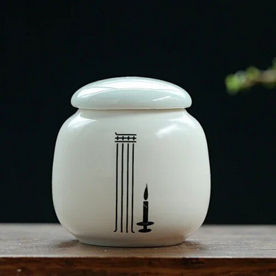 Individualus keramikinis arbatos skardinis, nešiojamasis mini arbatos indelis Kavos drėgmei atsparus stiklainis virtuvės prieskonių saugykla Arbatos rinkinio priedai namuose