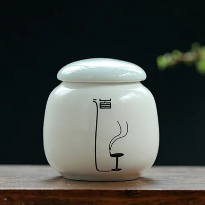 Individualus keramikinis arbatos skardinis, nešiojamasis mini arbatos indelis Kavos drėgmei atsparus stiklainis virtuvės prieskonių saugykla Arbatos rinkinio priedai namuose